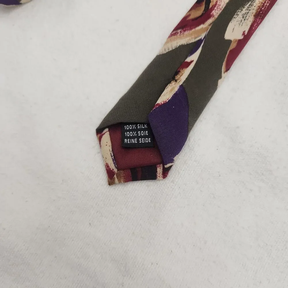 Tie Lord & Taylor Metropolitan Men's 100% Silk Italy Abstract Pattern VTG 80's